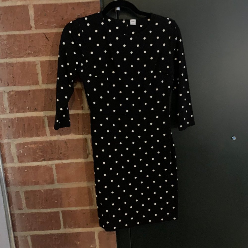 XS Old Navy Sheath Dress - Black & White Polka Dot